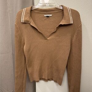 American Eagle Outfitters Tan Ribbed Sweater. XL